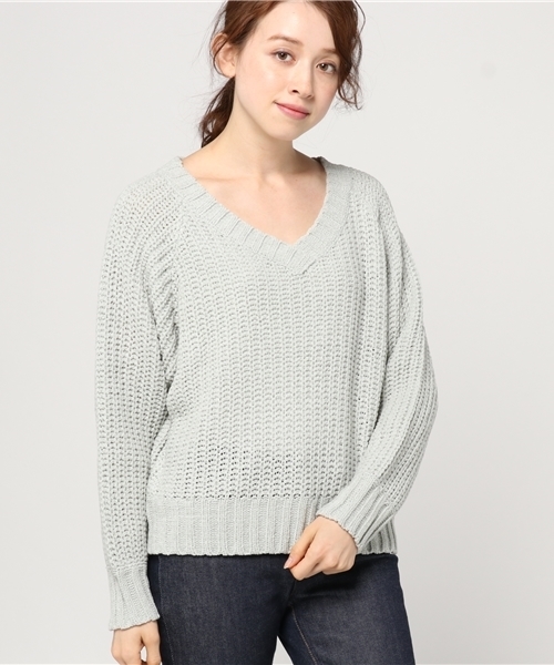 VENCEEXCHANGE（ヴァンスエクスチェンジ）の「カサネＶモールプルオーバー（ニット/セーター・レディース・オフホワイト/グレー/ブラック/スカイブルー/ピンク・MEDIUM）」の16枚目の写真