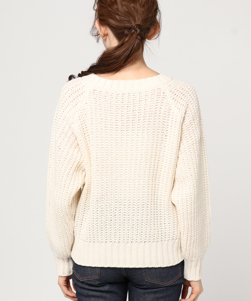 VENCEEXCHANGE（ヴァンスエクスチェンジ）の「カサネＶモールプルオーバー（ニット/セーター・レディース・オフホワイト/グレー/ブラック/スカイブルー/ピンク・MEDIUM）」の8枚目の写真