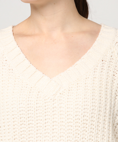VENCEEXCHANGE（ヴァンスエクスチェンジ）の「カサネＶモールプルオーバー（ニット/セーター・レディース・オフホワイト/グレー/ブラック/スカイブルー/ピンク・MEDIUM）」の9枚目の写真
