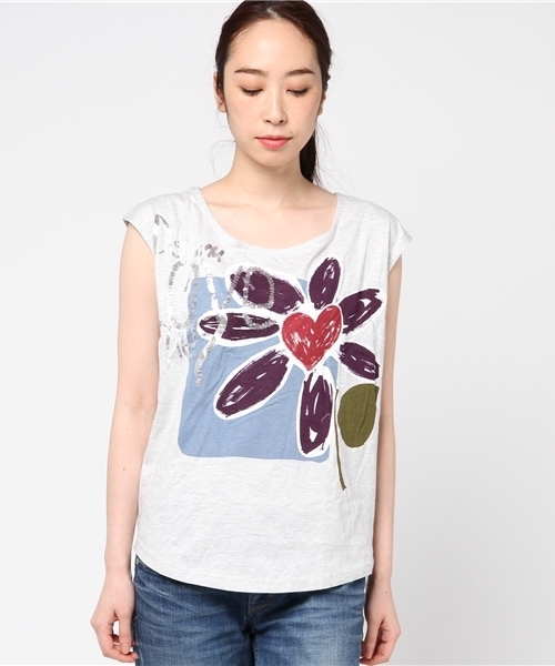 Desigual（デシグアル）の「「Desigual/デシグアル」Tシャツ（Tシャツ/カットソー・レディース・ホワイト系その他・SMALL/X-LARGE/MEDIUM）」の2枚目の写真