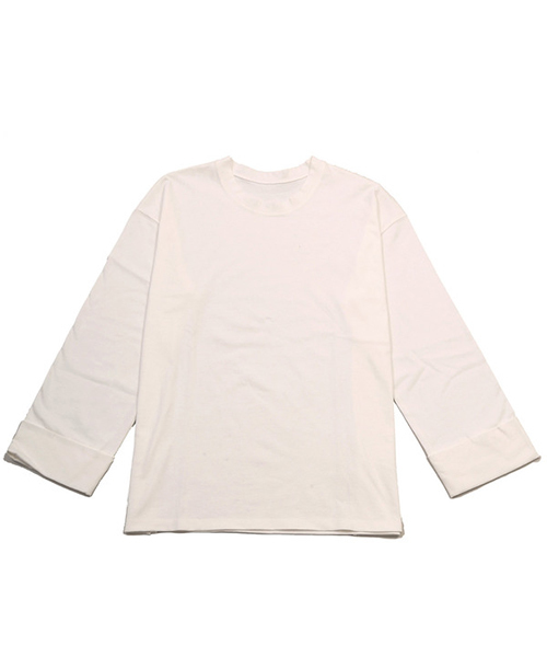 DING（ディング）の「DING/ビッグシルエットスリーブカットソー（Tシャツ/カットソー・レディース・ホワイト/ライトピンク/イエロー/オレンジ・FREE）」の2枚目の写真