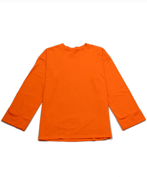 DING（ディング）の「DING/ビッグシルエットスリーブカットソー（Tシャツ/カットソー・レディース・ホワイト/ライトピンク/イエロー/オレンジ・FREE）」の4枚目の写真