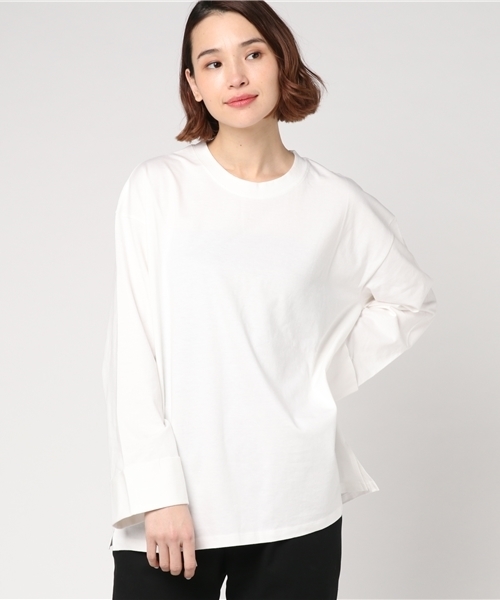 DING（ディング）の「DING/ビッグシルエットスリーブカットソー（Tシャツ/カットソー・レディース・ホワイト/ライトピンク/イエロー/オレンジ・FREE）」の13枚目の写真