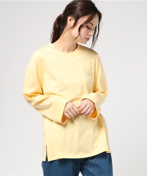 DING（ディング）の「DING/ビッグシルエットスリーブカットソー（Tシャツ/カットソー・レディース・ホワイト/ライトピンク/イエロー/オレンジ・FREE）」の14枚目の写真