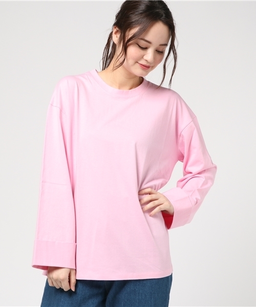 DING（ディング）の「DING/ビッグシルエットスリーブカットソー（Tシャツ/カットソー・レディース・ホワイト/ライトピンク/イエロー/オレンジ・FREE）」の15枚目の写真