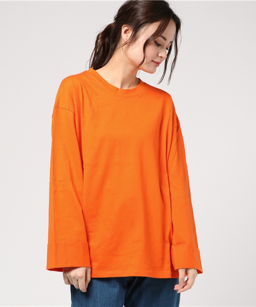 DING（ディング）の「DING/ビッグシルエットスリーブカットソー（Tシャツ/カットソー・レディース・ホワイト/ライトピンク/イエロー/オレンジ・FREE）」の16枚目の写真