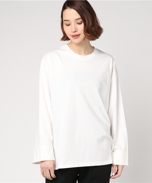 DING（ディング）の「DING/ビッグシルエットスリーブカットソー（Tシャツ/カットソー・レディース・ホワイト/ライトピンク/イエロー/オレンジ・FREE）」の6枚目の写真