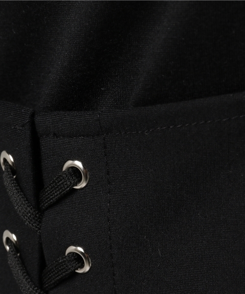 DAMMY（ダミー）の「DAMMY/レイヤードコルセットカットソー（Tシャツ/カットソー・レディース・ホワイト/ブラック・FREE）」の4枚目の写真