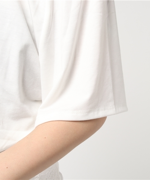 WEGO（ウィゴー）の「WEGO/レースコルセットオフショルカットソー（Tシャツ/カットソー・レディース・ブラック/オフホワイト・FREE）」の7枚目の写真