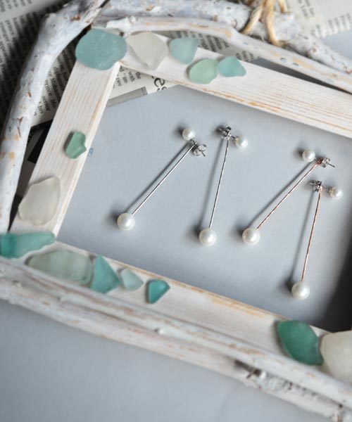 antiqua(アンティカ)の「パールピアス(ピアス(両耳用)・レディース・シルバー/ピンクゴールド・FREE)」の3枚目の写真