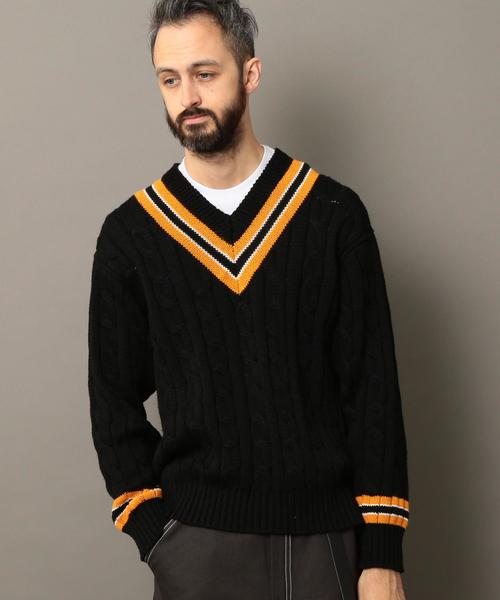 BEAUTY&YOUTH UNITED ARROWS（ビューティーアンドユースユナイテッドアローズ）の「BY ワイドフォルム チルデン Vネック ニット ◆（ニット/セーター・メンズ・オフホワイト/ブラック・X-LARGE/LARGE/MEDIUM/SMALL）」の15枚目の写真