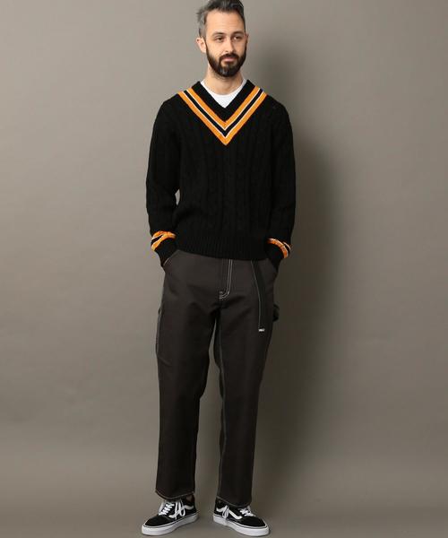 BEAUTY&YOUTH UNITED ARROWS（ビューティーアンドユースユナイテッドアローズ）の「BY ワイドフォルム チルデン Vネック ニット ◆（ニット/セーター・メンズ・オフホワイト/ブラック・X-LARGE/LARGE/MEDIUM/SMALL）」の17枚目の写真