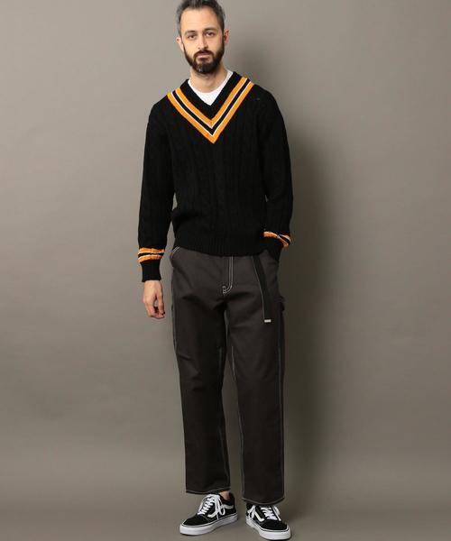 BEAUTY&YOUTH UNITED ARROWS（ビューティーアンドユースユナイテッドアローズ）の「BY ワイドフォルム チルデン Vネック ニット ◆（ニット/セーター・メンズ・オフホワイト/ブラック・X-LARGE/LARGE/MEDIUM/SMALL）」の18枚目の写真