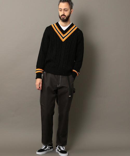 BEAUTY&YOUTH UNITED ARROWS（ビューティーアンドユースユナイテッドアローズ）の「BY ワイドフォルム チルデン Vネック ニット ◆（ニット/セーター・メンズ・オフホワイト/ブラック・X-LARGE/LARGE/MEDIUM/SMALL）」の7枚目の写真