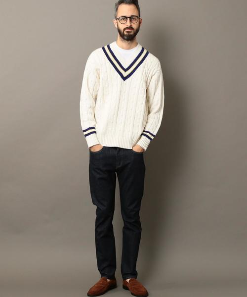 BEAUTY&YOUTH UNITED ARROWS（ビューティーアンドユースユナイテッドアローズ）の「BY ワイドフォルム チルデン Vネック ニット ◆（ニット/セーター・メンズ・オフホワイト/ブラック・X-LARGE/LARGE/MEDIUM/SMALL）」の12枚目の写真