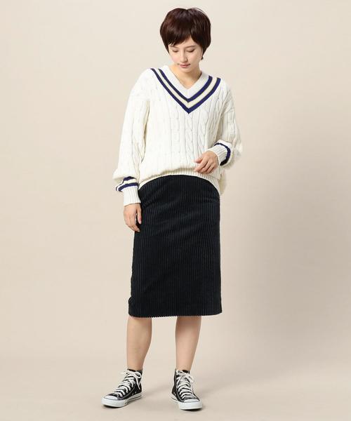 BEAUTY&YOUTH UNITED ARROWS（ビューティーアンドユースユナイテッドアローズ）の「BY ワイドフォルム チルデン Vネック ニット ◆（ニット/セーター・メンズ・オフホワイト/ブラック・X-LARGE/LARGE/MEDIUM/SMALL）」の19枚目の写真