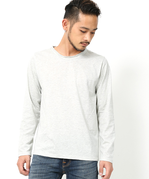 Rocky Monroe(ロッキーモンロー)の「ツインロールネック長袖Tシャツ(Tシャツ/カットソー・メンズ・ホワイト/ブラック/カーキ/杢グレー/ネイビー/オートミール/ブルー系その他/ブルー系その他2/ブラウン系その他/ピンク/ターコイズブルー/ブルー系その他3/マスタード/レッド/ブラウン/カーキオリーブ/チャコール・M/L/XL)」の8枚目の写真