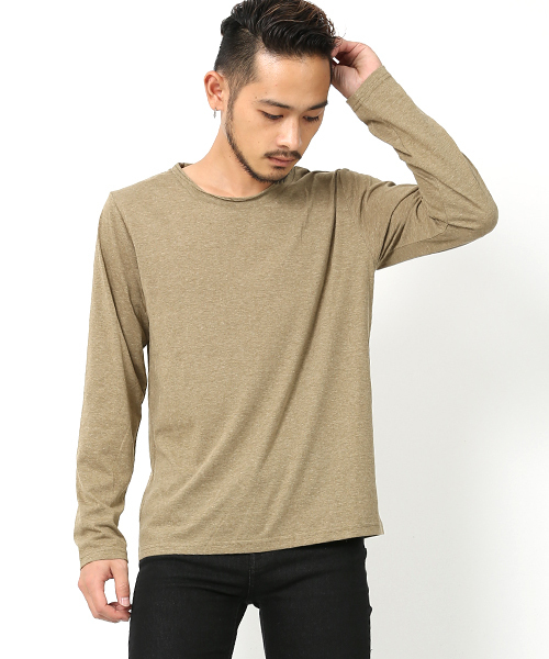 Rocky Monroe(ロッキーモンロー)の「ツインロールネック長袖Tシャツ(Tシャツ/カットソー・メンズ・ホワイト/ブラック/カーキ/杢グレー/ネイビー/オートミール/ブルー系その他/ブルー系その他2/ブラウン系その他/ピンク/ターコイズブルー/ブルー系その他3/マスタード/レッド/ブラウン/カーキオリーブ/チャコール・M/L/XL)」の7枚目の写真