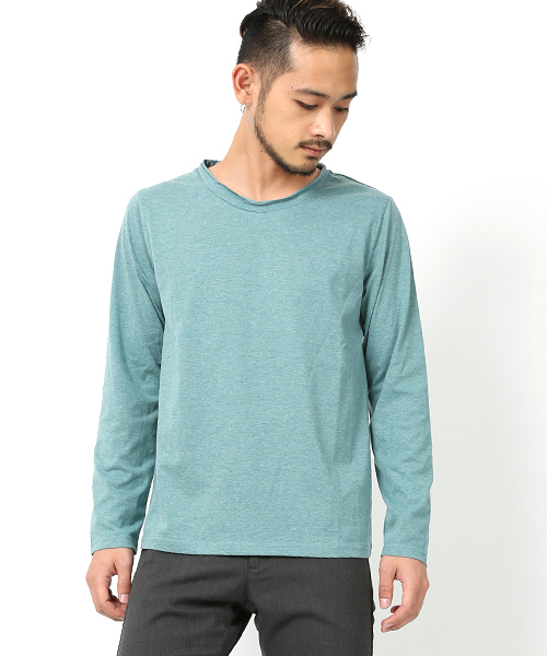 Rocky Monroe(ロッキーモンロー)の「ツインロールネック長袖Tシャツ(Tシャツ/カットソー・メンズ・ホワイト/ブラック/カーキ/杢グレー/ネイビー/オートミール/ブルー系その他/ブルー系その他2/ブラウン系その他/ピンク/ターコイズブルー/ブルー系その他3/マスタード/レッド/ブラウン/カーキオリーブ/チャコール・M/L/XL)」の12枚目の写真