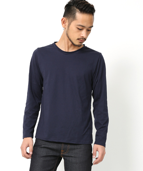 Rocky Monroe(ロッキーモンロー)の「ツインロールネック長袖Tシャツ(Tシャツ/カットソー・メンズ・ホワイト/ブラック/カーキ/杢グレー/ネイビー/オートミール/ブルー系その他/ブルー系その他2/ブラウン系その他/ピンク/ターコイズブルー/ブルー系その他3/マスタード/レッド/ブラウン/カーキオリーブ/チャコール・M/L/XL)」の11枚目の写真