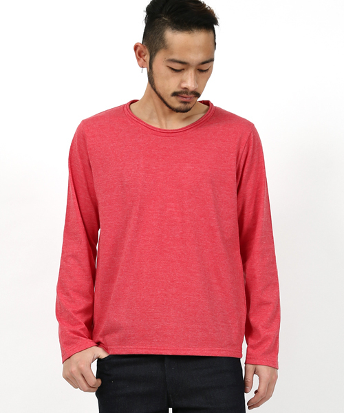 Rocky Monroe(ロッキーモンロー)の「ツインロールネック長袖Tシャツ(Tシャツ/カットソー・メンズ・ホワイト/ブラック/カーキ/杢グレー/ネイビー/オートミール/ブルー系その他/ブルー系その他2/ブラウン系その他/ピンク/ターコイズブルー/ブルー系その他3/マスタード/レッド/ブラウン/カーキオリーブ/チャコール・M/L/XL)」の17枚目の写真