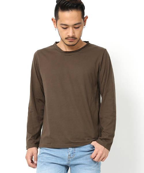 Rocky Monroe(ロッキーモンロー)の「ツインロールネック長袖Tシャツ(Tシャツ/カットソー・メンズ・ホワイト/ブラック/カーキ/杢グレー/ネイビー/オートミール/ブルー系その他/ブルー系その他2/ブラウン系その他/ピンク/ターコイズブルー/ブルー系その他3/マスタード/レッド/ブラウン/カーキオリーブ/チャコール・M/L/XL)」の9枚目の写真