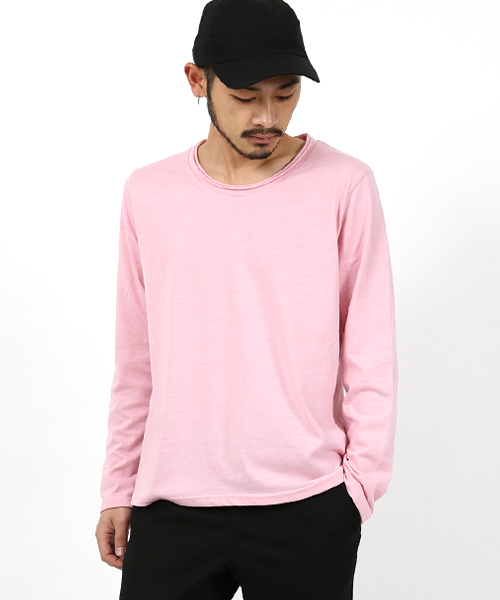 Rocky Monroe(ロッキーモンロー)の「ツインロールネック長袖Tシャツ(Tシャツ/カットソー・メンズ・ホワイト/ブラック/カーキ/杢グレー/ネイビー/オートミール/ブルー系その他/ブルー系その他2/ブラウン系その他/ピンク/ターコイズブルー/ブルー系その他3/マスタード/レッド/ブラウン/カーキオリーブ/チャコール・M/L/XL)」の16枚目の写真