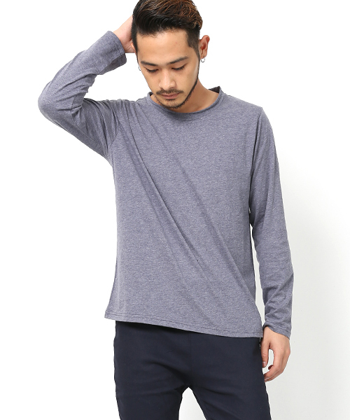 Rocky Monroe(ロッキーモンロー)の「ツインロールネック長袖Tシャツ(Tシャツ/カットソー・メンズ・ホワイト/ブラック/カーキ/杢グレー/ネイビー/オートミール/ブルー系その他/ブルー系その他2/ブラウン系その他/ピンク/ターコイズブルー/ブルー系その他3/マスタード/レッド/ブラウン/カーキオリーブ/チャコール・M/L/XL)」の13枚目の写真