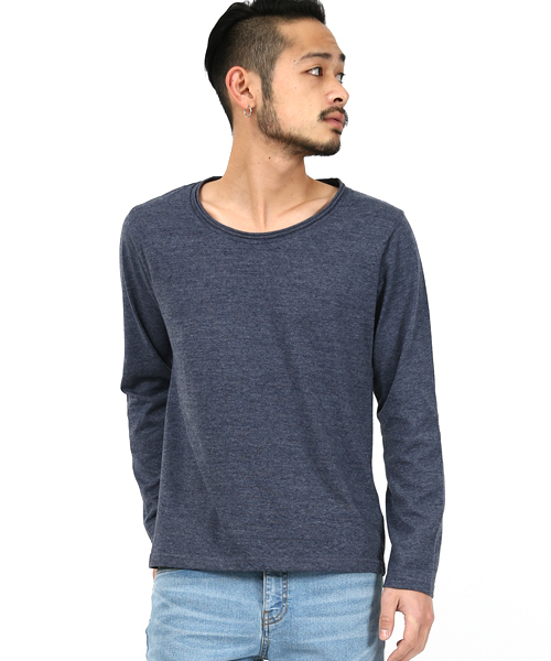 Rocky Monroe(ロッキーモンロー)の「ツインロールネック長袖Tシャツ(Tシャツ/カットソー・メンズ・ホワイト/ブラック/カーキ/杢グレー/ネイビー/オートミール/ブルー系その他/ブルー系その他2/ブラウン系その他/ピンク/ターコイズブルー/ブルー系その他3/マスタード/レッド/ブラウン/カーキオリーブ/チャコール・M/L/XL)」の14枚目の写真