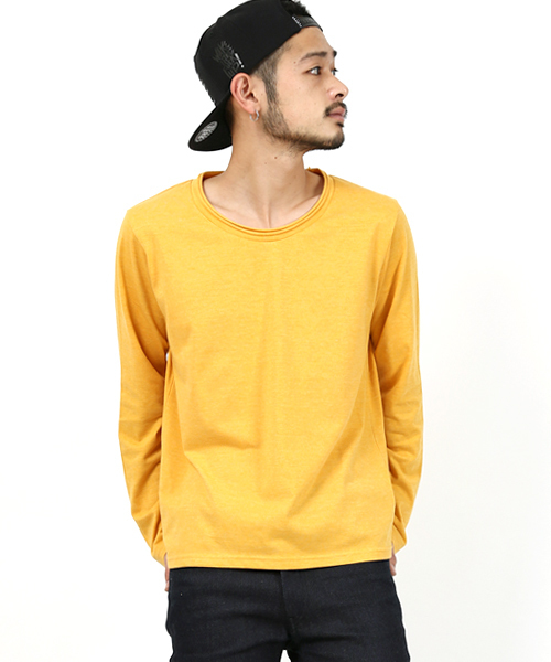 Rocky Monroe(ロッキーモンロー)の「ツインロールネック長袖Tシャツ(Tシャツ/カットソー・メンズ・ホワイト/ブラック/カーキ/杢グレー/ネイビー/オートミール/ブルー系その他/ブルー系その他2/ブラウン系その他/ピンク/ターコイズブルー/ブルー系その他3/マスタード/レッド/ブラウン/カーキオリーブ/チャコール・M/L/XL)」の15枚目の写真