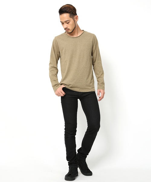 Rocky Monroe(ロッキーモンロー)の「ツインロールネック長袖Tシャツ(Tシャツ/カットソー・メンズ・ホワイト/ブラック/カーキ/杢グレー/ネイビー/オートミール/ブルー系その他/ブルー系その他2/ブラウン系その他/ピンク/ターコイズブルー/ブルー系その他3/マスタード/レッド/ブラウン/カーキオリーブ/チャコール・M/L/XL)」の20枚目の写真