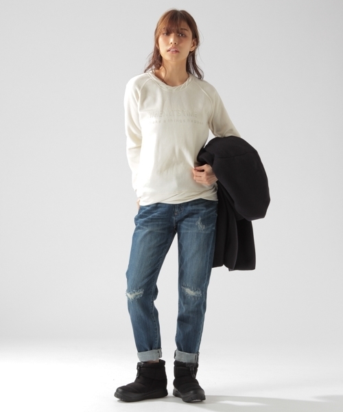 BAYFLOW（ベイフロー）の「BAYFLOW／バックパイルプリントプルオーバー（Tシャツ/カットソー・レディース・ネイビー/ホワイト・MEDIUM/SMALL）」の3枚目の写真