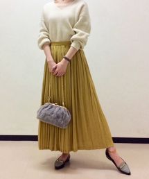 le.coeur blanc | ビンテージサテンプリーツマキシスカート(スカート)