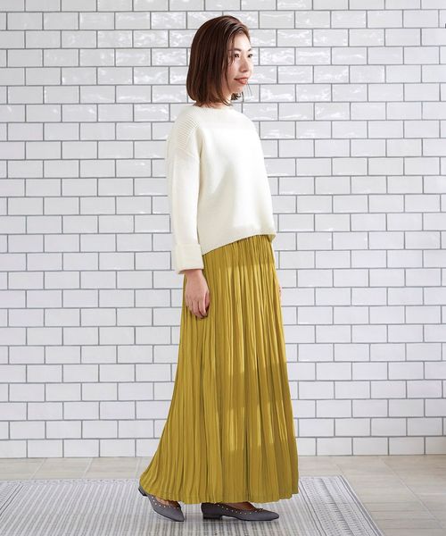 le.coeur blanc(ルクールブラン)の「ビンテージサテンプリーツマキシスカート(スカート・レディース・イエロー/ライトグレー/ベージュ・38)」の4枚目の写真
