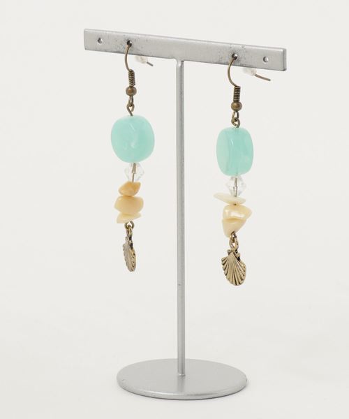 TONE SELECT GOODS(トーンセレクトグッズ)の「【muddy-maua】シェルピアス(ピアス(両耳用)・レディース・アクア・FREE)」の1枚目の写真