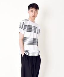 VIBGYOR Select/ 20/-柄込転換ボーダーTEE