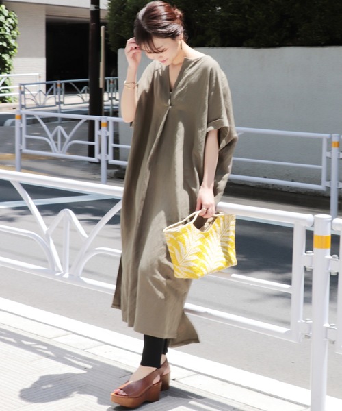 JOURNAL STANDARD（ジャーナルスタンダード）の「《WEB限定》JS+eVIS麻ワンピース◆（ワンピース・レディース・ベージュ/カーキ/ネイビー・FREE）」の16枚目の写真