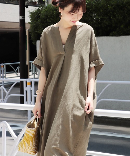 JOURNAL STANDARD（ジャーナルスタンダード）の「《WEB限定》JS+eVIS麻ワンピース◆（ワンピース・レディース・ベージュ/カーキ/ネイビー・FREE）」の17枚目の写真
