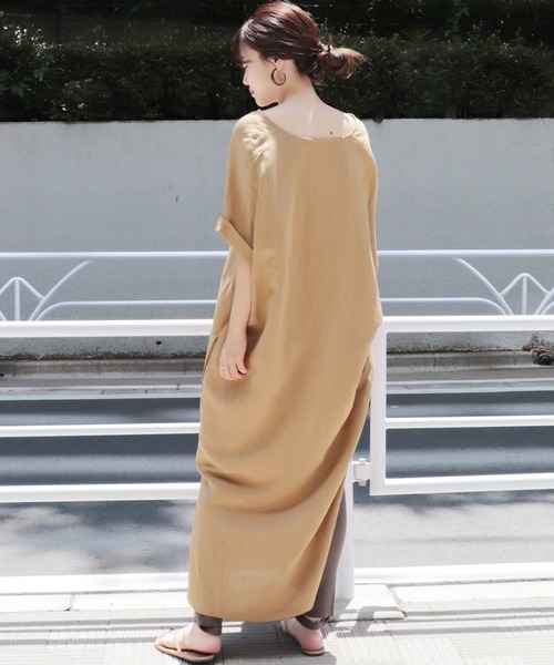 JOURNAL STANDARD（ジャーナルスタンダード）の「《WEB限定》JS+eVIS麻ワンピース◆（ワンピース・レディース・ベージュ/カーキ/ネイビー・FREE）」の19枚目の写真