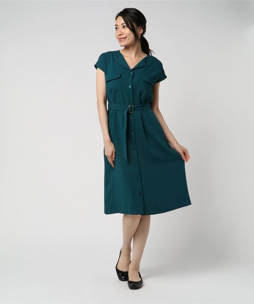 N.（N. Natural Beauty Basic）（エヌエヌナチュラルビューティーベーシック）の「ノースリーブスキッパー羽織りワンピース（ワンピース・レディース・ネイビー/グリーン/ベージュ・MEDIUM）」の11枚目の写真