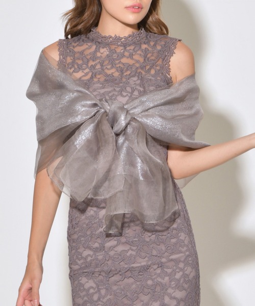 My shawty(マイシャウティー)の「glitter silk stole(ストール/ショール)」|シルバー