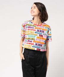 【six mouse】総柄ショート丈Tシャツ