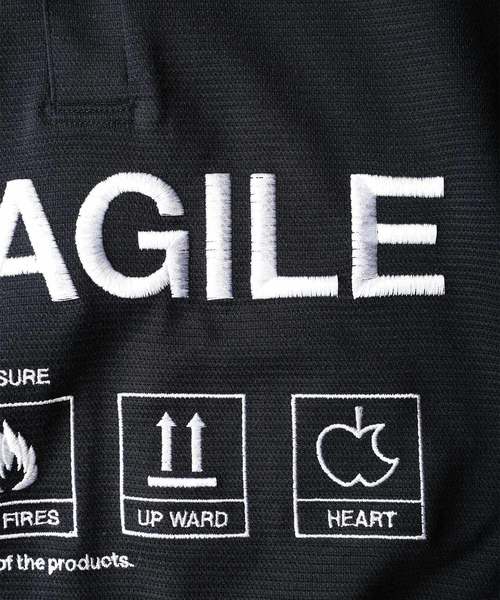 SHAREEF（シャリーフ）の「"FRAGILE" BIG POLO SHIRTS（ポロシャツ・メンズ・ブラック/レッド/ターコイズブルー/ホワイト・3/2/1）」の20枚目の写真