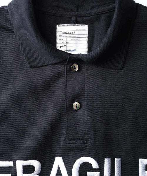 SHAREEF（シャリーフ）の「"FRAGILE" BIG POLO SHIRTS（ポロシャツ・メンズ・ブラック/レッド/ターコイズブルー/ホワイト・3/2/1）」の8枚目の写真