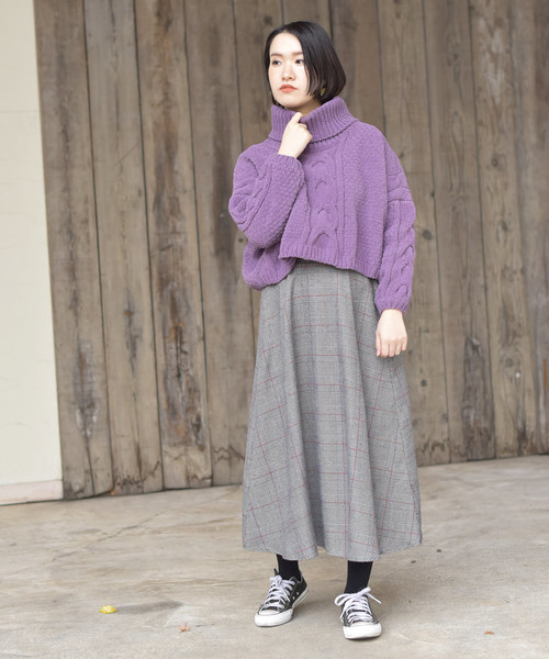 rps（アールピーエス）の「モールタートルケーブルニットプルオーバー（ニット/セーター・レディース・ピンク/アイボリー/ラベンダー・M）」の7枚目の写真