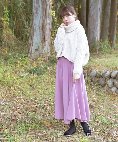 rps（アールピーエス）の「モールタートルケーブルニットプルオーバー（ニット/セーター・レディース・ピンク/アイボリー/ラベンダー・M）」の11枚目の写真