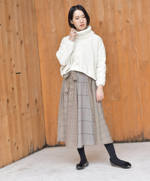 rps（アールピーエス）の「モールタートルケーブルニットプルオーバー（ニット/セーター・レディース・ピンク/アイボリー/ラベンダー・M）」の12枚目の写真