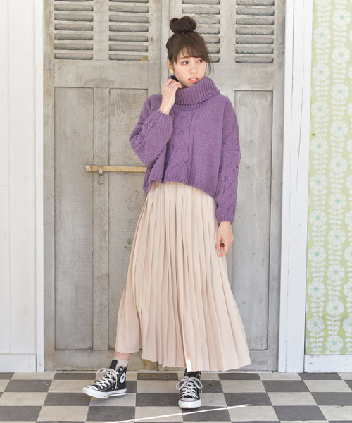 rps（アールピーエス）の「モールタートルケーブルニットプルオーバー（ニット/セーター・レディース・ピンク/アイボリー/ラベンダー・M）」の13枚目の写真