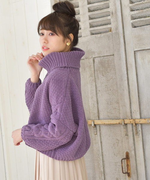 rps（アールピーエス）の「モールタートルケーブルニットプルオーバー（ニット/セーター・レディース・ピンク/アイボリー/ラベンダー・M）」の14枚目の写真