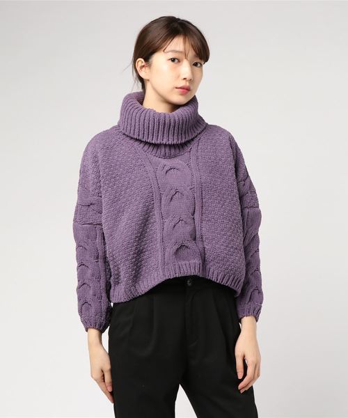 rps（アールピーエス）の「モールタートルケーブルニットプルオーバー（ニット/セーター・レディース・ピンク/アイボリー/ラベンダー・M）」の17枚目の写真